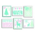 Timbres en bois décorés - Hiver Poudré