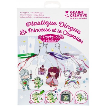 Kit Plastique Dingue pour 6 Porte-clés Coeur - Plastique dingue ref 540203